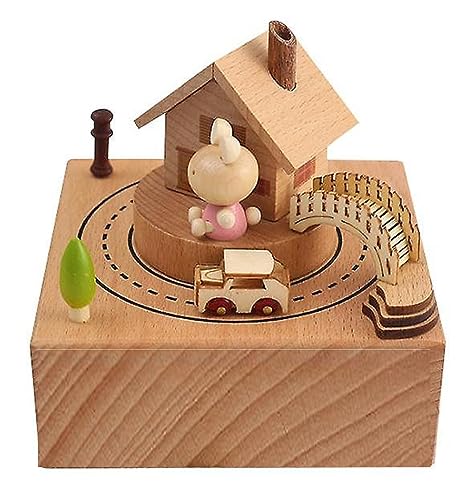Image of AUGEN Exclusive Music Box Musical Boxes Carousel Children's Boutique Wooden Men and Women Birthday Creative Christmas Valentine's Day Gift Home Decoration (6057-A1)