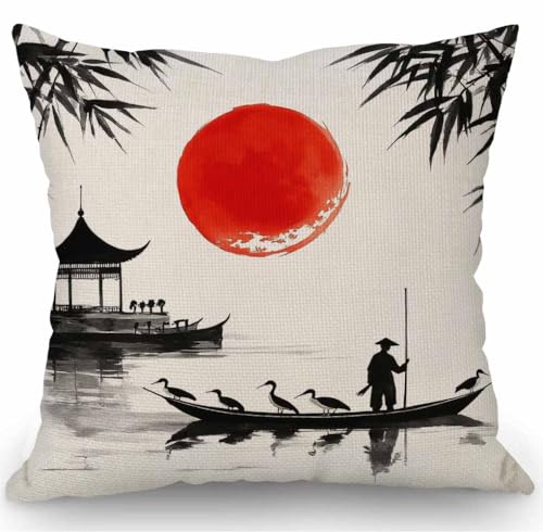 SSOIU Japan Traditional Japanese Painting Man with Boat...