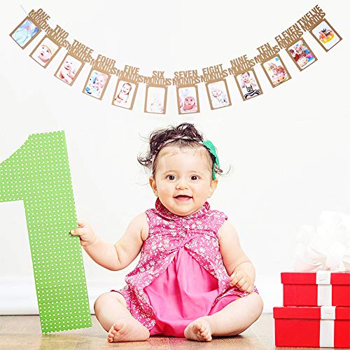 image for TONIFUL 1st Birthday Photo Banner, First Birthday Baby Photo Banner, M