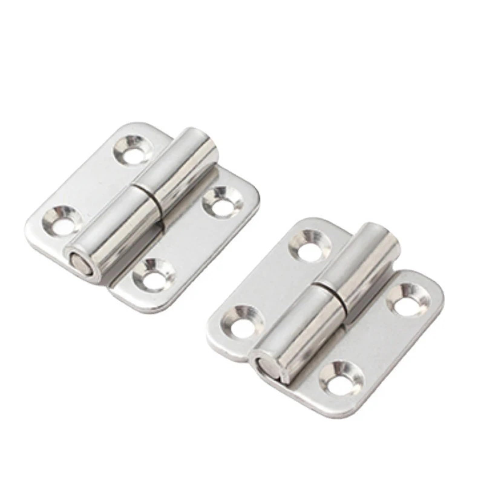 Wonjoxel One Color Stainless Steel Folding Hinge 4Pairs Stainless Steel Thicken Detachable Hinge Removable High Quality Concealed Cabinet Round For Aluminum Doors Bathroom Door