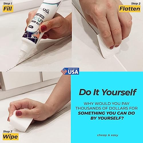 PentaUSA Tile Grout - Large Grout Filler Repairs Renews Tube, Fast Drying Grout Repair Kit, Odorless Formula - Grout Floater Included - 13.4oz / 380gr (White) - Image 3