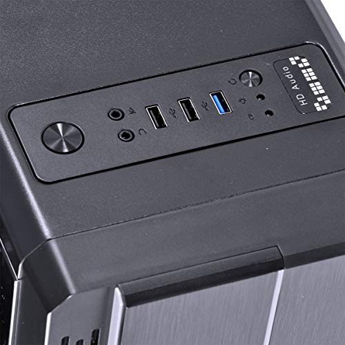GABINETE GAMER VX GAMING TRON COM LATERAL ACRÍLICA PRETO FITA DE LED FRONTAL 7 CORES E COVER DE FONT