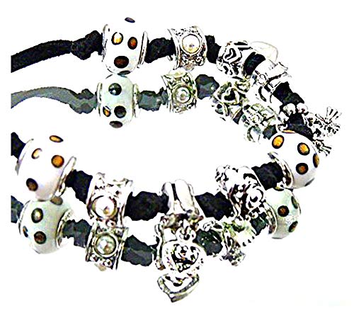 Preisvergleich Produktbild Damen Halskette Charms-Armband schwarz Marken Beads Anhänger