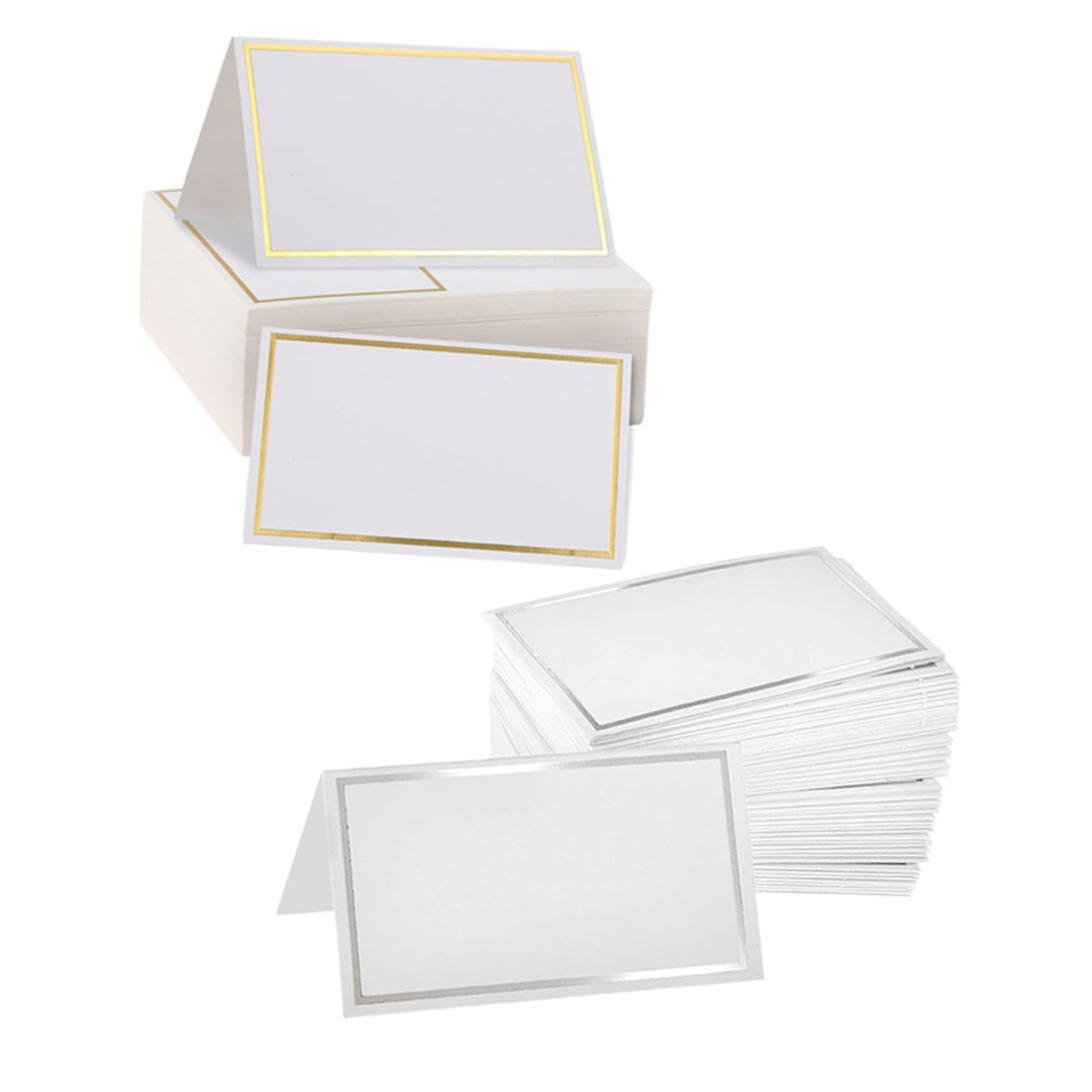 Runde Tischkarten ohne Grat 200 Stück mit Goldfolienrahmen aus Papier Kreative Namenskarten für Geburtstage und Feiertage