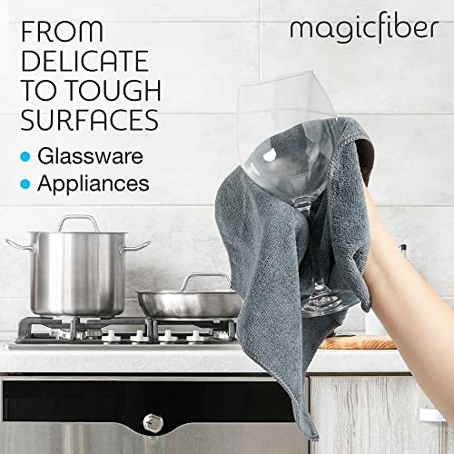 Magicfiber Microfiber Cleaning Cloth (12 Pack,13X13 In) - Thick, Soft, & Ultra Absorbent Reusable Microfiber Cleaning Rags, Micro Fiber Cloths For Dusting, Windows, Kitchenware, Cars And More! #TOP4