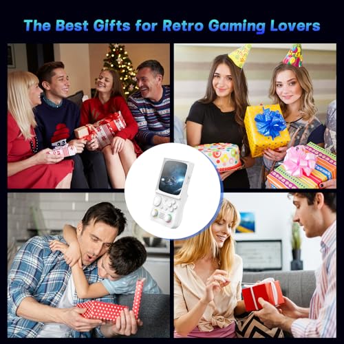 Image of R36TMAX Retro Handheld Game Console, Portable Retro Gaming Console with 4.0 inch CRT-Inspired Screen, 4000mAh Arcade Classics, Supports Multiple Emulators, WiFi Network Battling, 64GB (White)