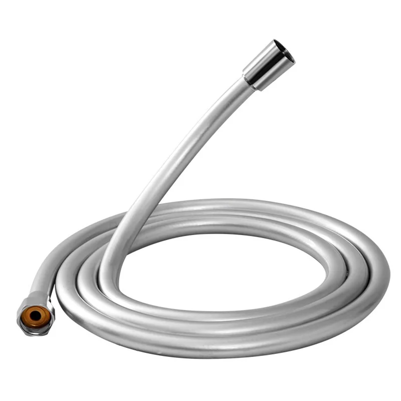 Manguera de ducha flexible de PVC plateado de 1,5 m, extensible de 1,5 a 2,0 metros, fácil instalación, ajuste universal para todos los sistemas de ducha