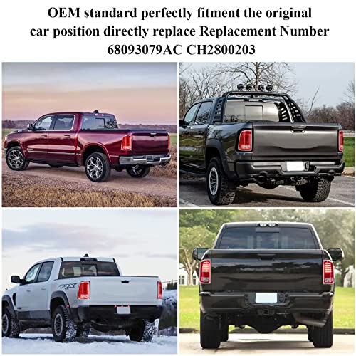 Vvavv Led Tail Light Fit For 2013-2018 Dodge Ram 1500 2014-2018 2500 & 3500 2019-2022 1500 New Upgrade With Bulbs Clear/Red Lens Chrome 68093079Ac Ch2800203 Left Driver Side Only #TOP7