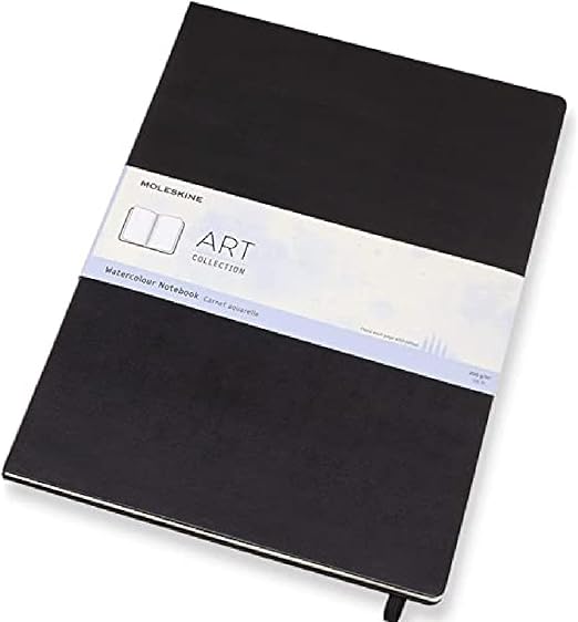 Moleskine Art Watercolor Notebook, Hard Cover, A3 (11.75" x 16.5") Plain/Blank, Black, 60 Pages