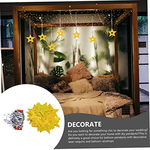 Abaodam 2Pcs 3 Flâmula De Corda Pingentes De Festa De Formatura Banner Nova Estrela Bebê Dourado Chu