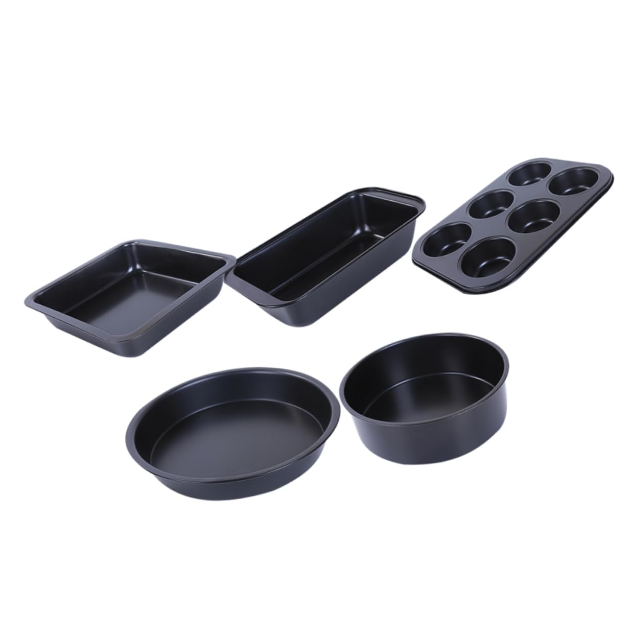 Cabilock 5pcs Non Stick Baking Pan Set Round Cake Molds Rectangular Toast Box Bakeware for Home Professional Baking for Cakes Pizza