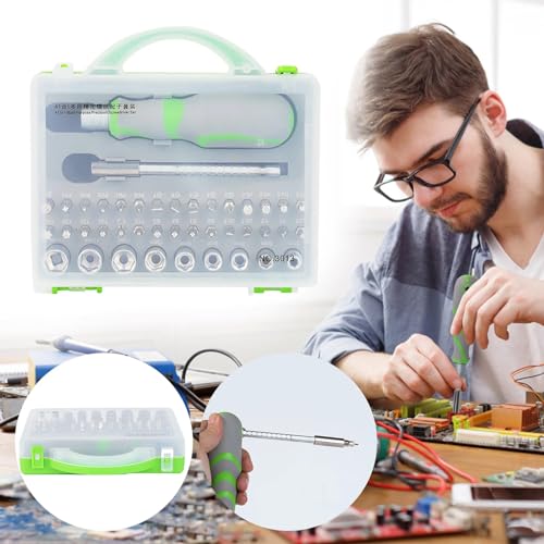 Image of GLUN Mini Screwdriver Set, 41 Piece Screwdriver Bit Chrome Finish with Casing, Alloy Steel Professional Screw Driver Bits Magnetic Tip Mini Screwdriver Kit