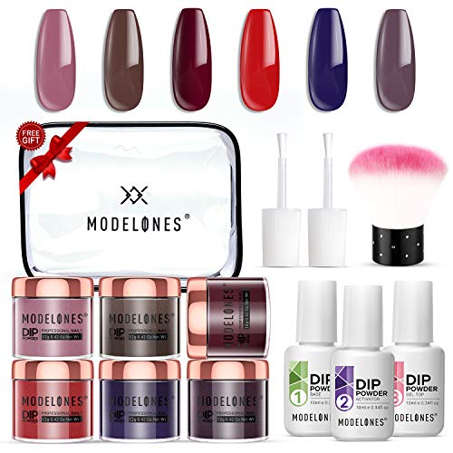 Dip Powder Starter Kit with 6 Color,Dipping Nail Starter Kit Dip System Acrylic