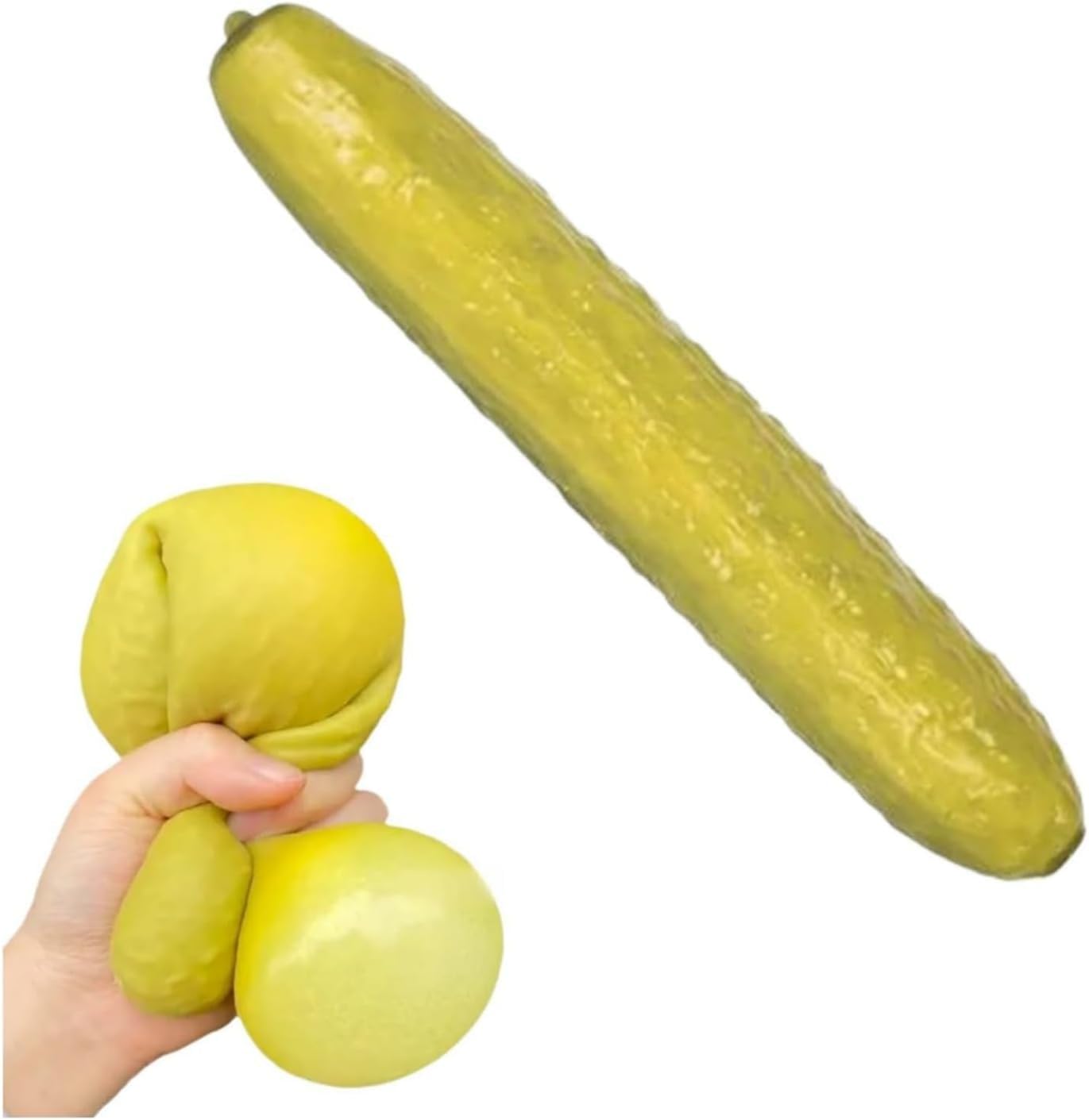 Pickle Squishy, 28cm Pickle Stress Ball Cute Sensory Fidget Stress Balls Slow Rising Squishies Stress & Anxiety Relief Stress Ball Indoor Outdoor (H)