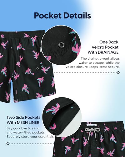 Image of maamgic Mens Swim Trunks 5 Inch with Mesh Lining, Quick Dry Mens Bathing Suit, Swim Shorts for Swimming and Beach