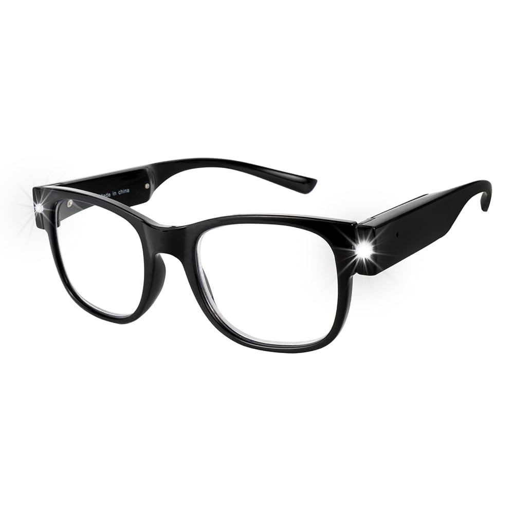 Reading glasses with built-in LEDs