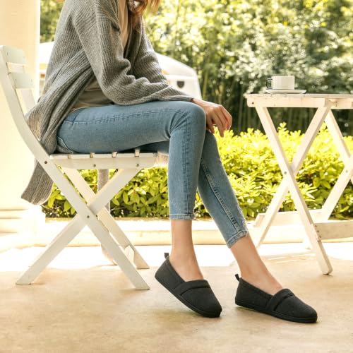 Image of HomeTop Women's Comfy Loafer Slippers Memory Foam Non-slip House Shoes