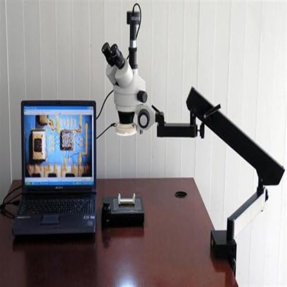 AmScope Trinocular Zoom Microscope, FRL Light, 5MP Camera