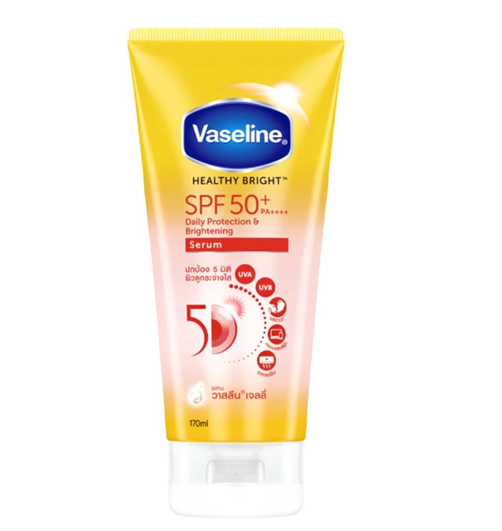 Vaseline Healthy Bright Daily Protection Brightening Serum, SPF50+ PA++++, 170ml, 170 ml (Pack of 1)