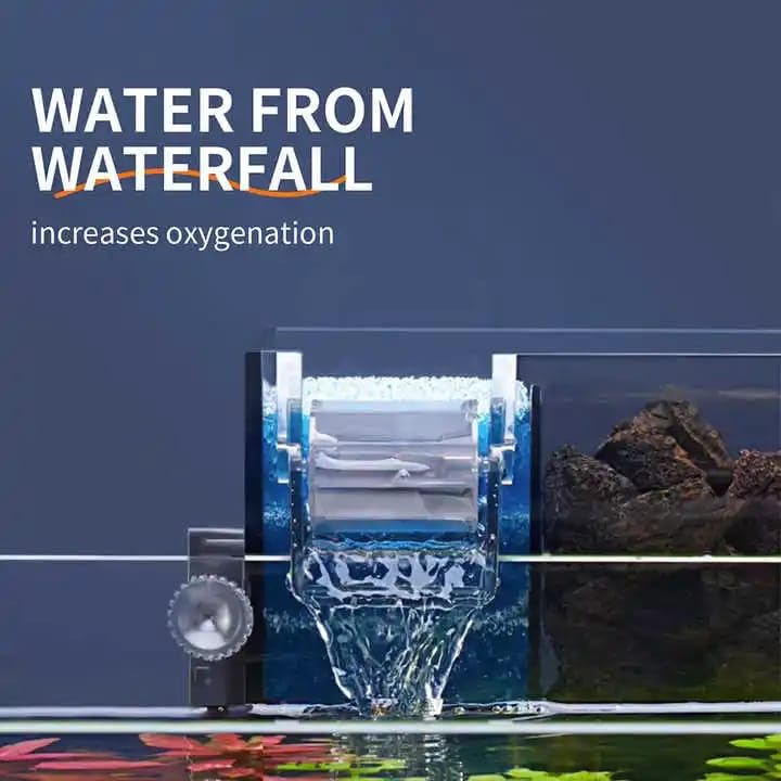 Image of rizopets Multi Section bio top Filter watt 6-3-Chamber Aquarium Filter System with Mechanical, Chemical and Biological Filtration, Hanging Filter for Fish Tank watt 6