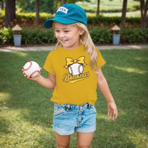 Baseball Shirts Toddler Girls Cute Bow Baseball Team Fan T-Shirt Funny Game Day Short Sleeve Tee Top 3-8 Years3