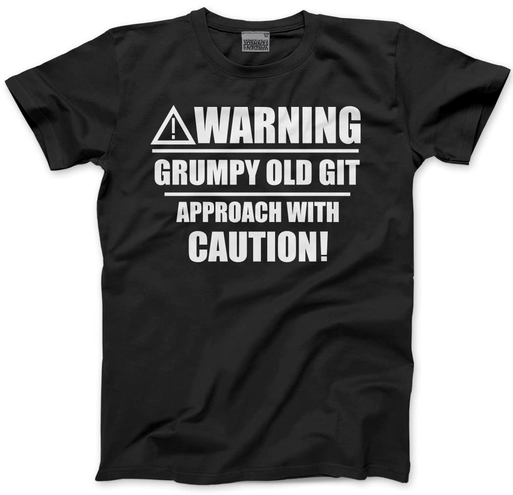 Hotscamp Men's Black Warning Grumpy Old Git Unisex T-Shirt - Large