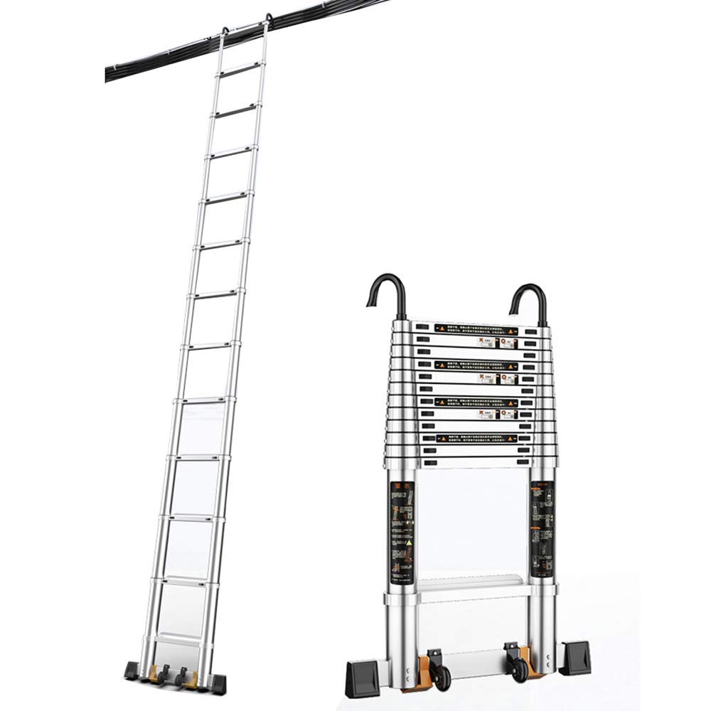 Amazon.co.jp: DHNOOT 伸縮梯子 はしご アルミ 脚立 ハシゴ 伸びる  