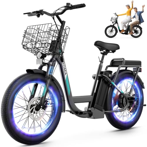 Image of Caroma Peak 1200W Electric Scooter with Seat, 20 inch Tires,30Miles&20MPH | All Terrain E Scooter with 2 Seats,Adjustable Electric Scooter for Adults with Basket,Adult Electric Bicycles Style Scooter