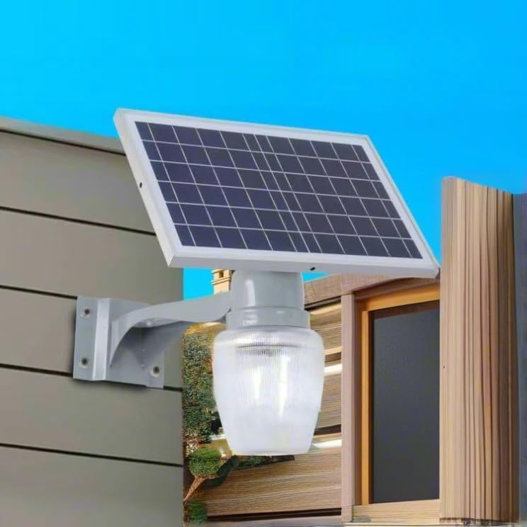 Solar Powered LED Post Light, Outdoor Garden Lamp with Wall Mounted or Pole Mounted, Dusk to Dawn
