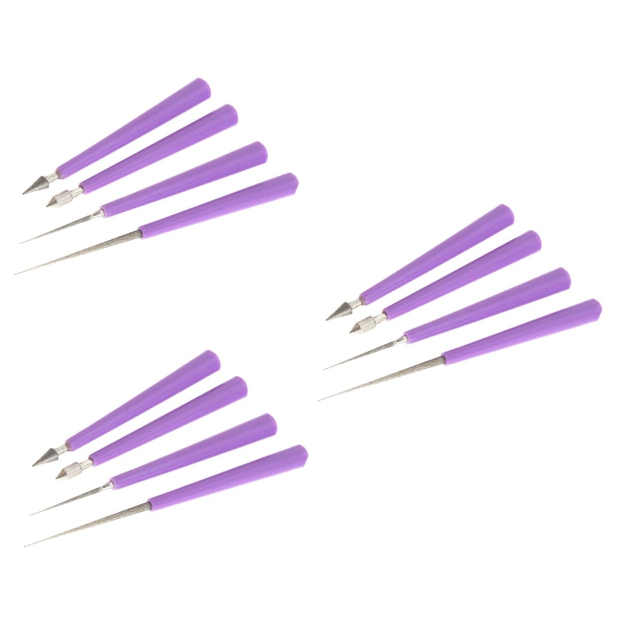 BEBEMOKO 3sets Craft Bead Hole Reamer Needle 0.6-3mm Puncher Beading Tool Jewelry Drill Set Beading Supplies 4pcs*3