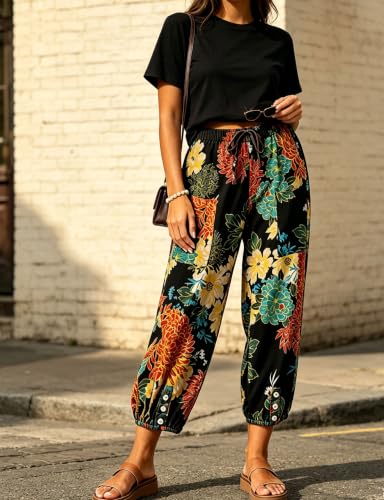 Image of Bozanly Women Casual Harem Pant Boho Loose Yoga Capris Trousers 2026