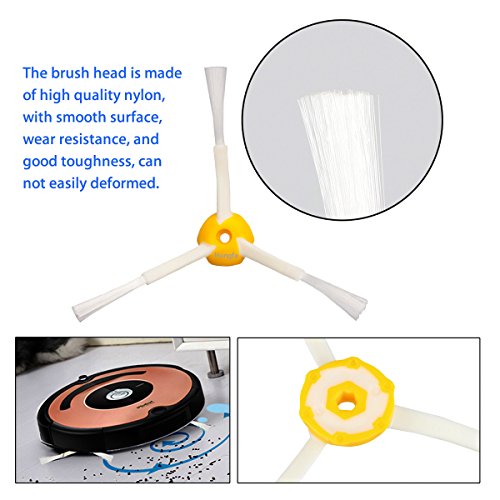 Hongfa 694 3-Armed Side Brush For I-Robot Roomba, 10 Pieces Replacement Accessories Parts For Roomba 650 690 614 550 760 780 (500 600 700 Series) Vacuum #TOP3