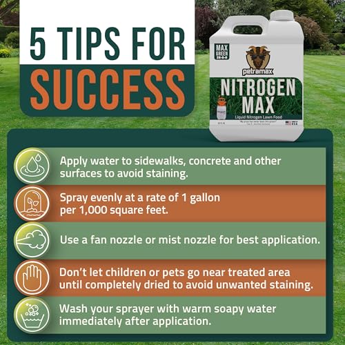 Image of Petramax Liquid Nitrogen Fertilizer 28-0-0 NPK - 32 Oz Spring & Summer Liquid Grass Fertilizer for Lawn, Spray on Easy to Apply for Deep Green Lawn Care - Slow Release High Nitrogen Turf Builder