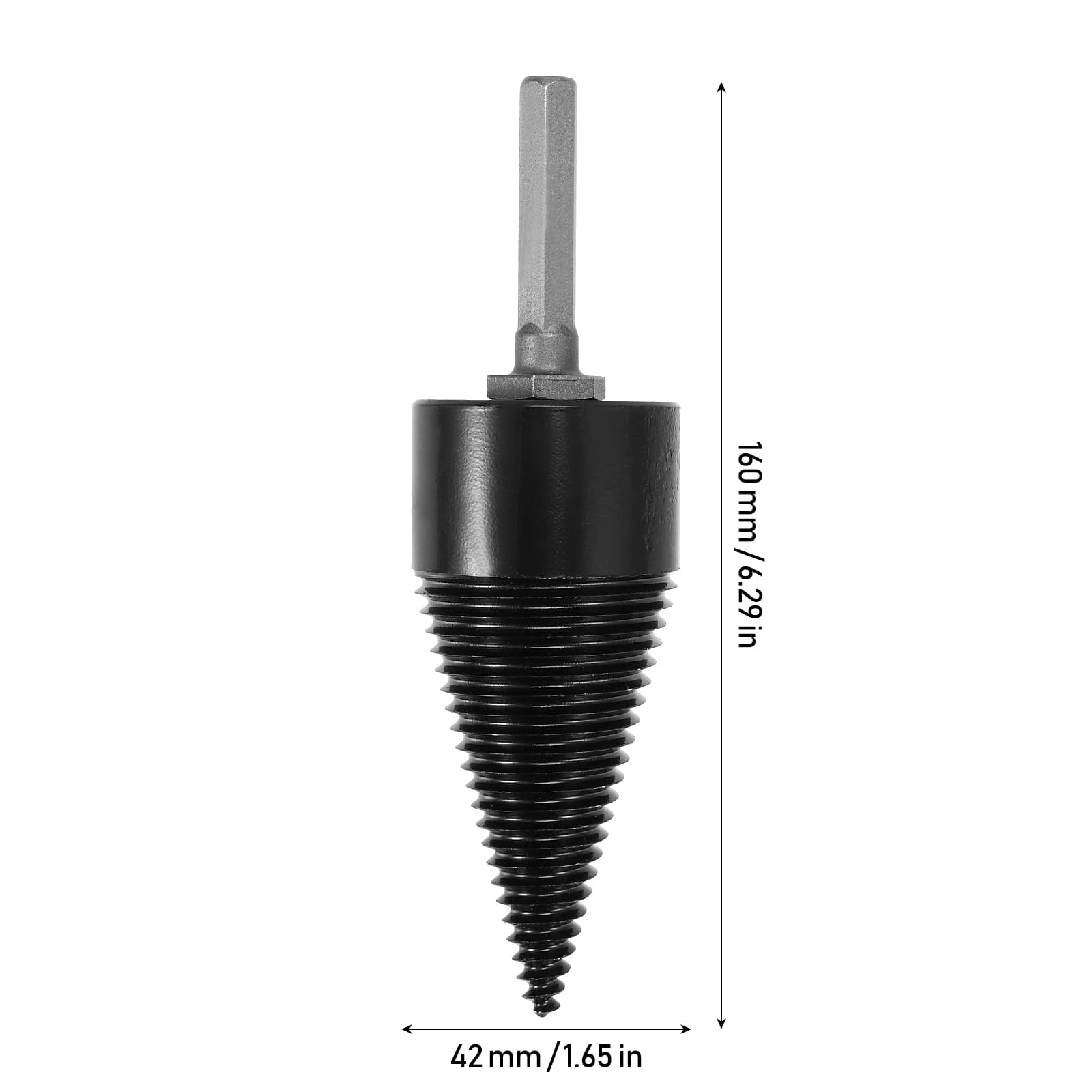 JEUIHAU Lot de 2 forets à bois de chauffage de 42 mm, tige hexagonale, perceuse portable et robuste pour couper le noyer, le chêne, le sycomore, le noyer