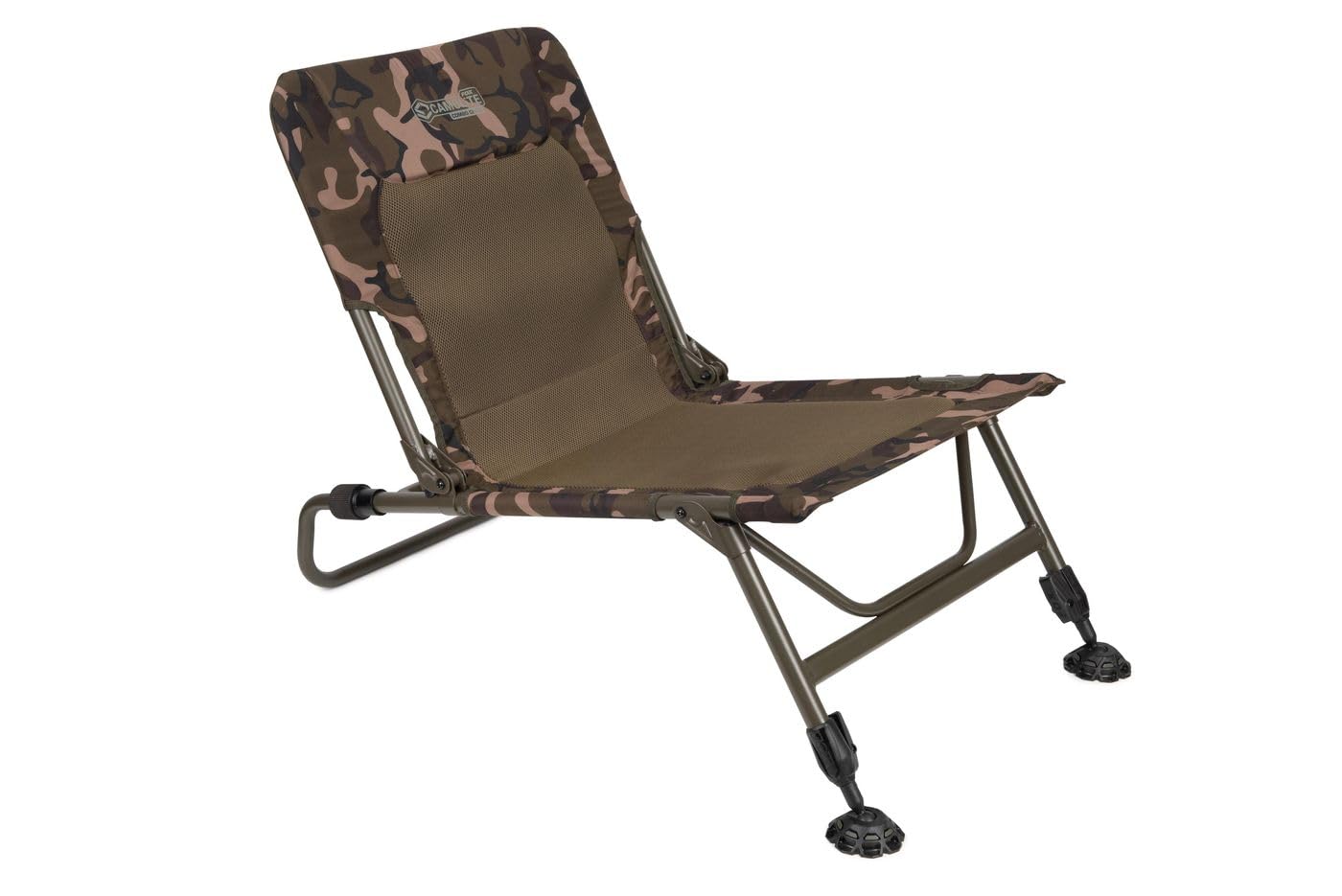 FOX Camolite - Silla combinada | Compañero de cama de pesca de carpas | Uso en la silla de cama, en la parte delantera de un bivy, o como una silla baja independiente | Fácil ajuste de altura | Pies
