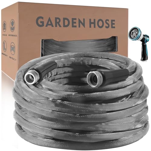 Non-Expanding Garden Hose 100ft – Flexible Water...