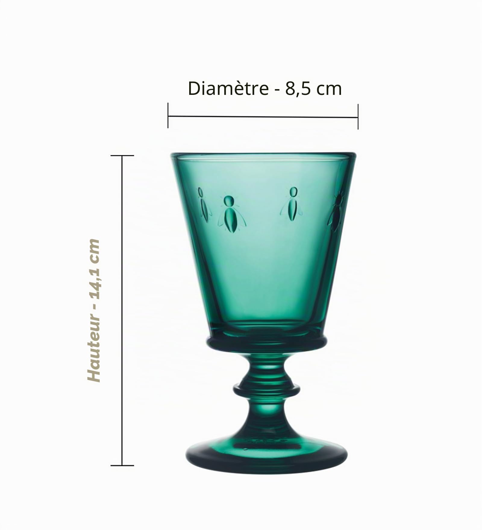 La Rochère-Coffret de 4 verres à vin en 4 couleurs-ABEILLE-Origine France Garantie