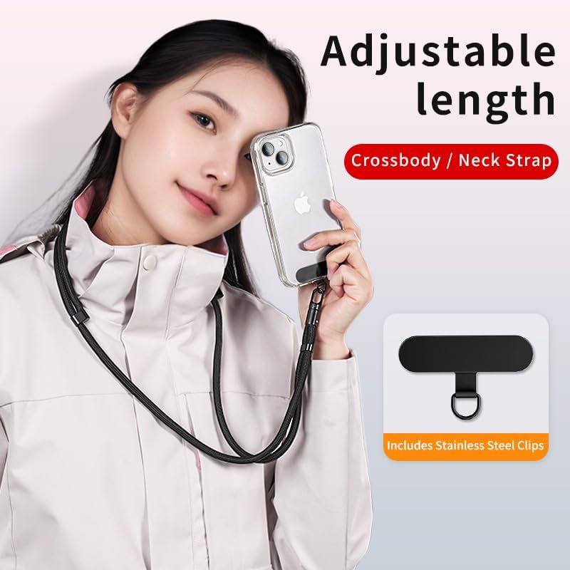 Mobile Phone Lanyard with 2 pcs Phone Tabs, Camera Strap for Women and Men, Comfortable Durable, Anti-loss Outdoor & Travel Phone Lanyard for iPhone & Android - Image 7