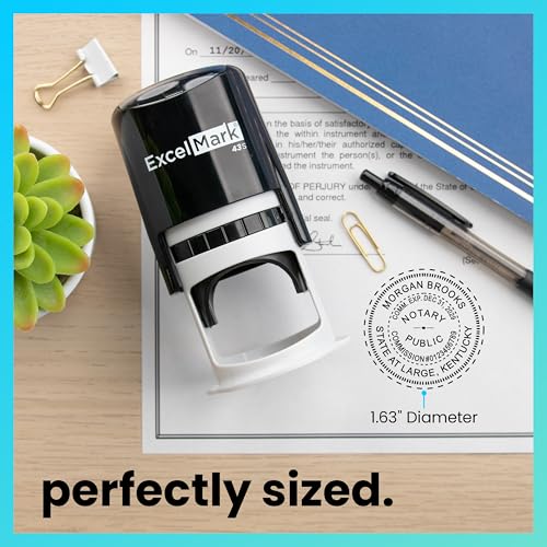 ExcelMark Notary Stamp for All 50 States - Official State Seal - Kentucky - Round - Image 5