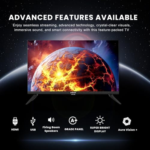 Image of Uniboom Optima Series 60 cm (24 inch) HD Ready LED TV 2025 Edition with 30W Sonic Boom - True Frameless - Aura Vision+ Display - (Non Smart)- 24N-ULT-AED