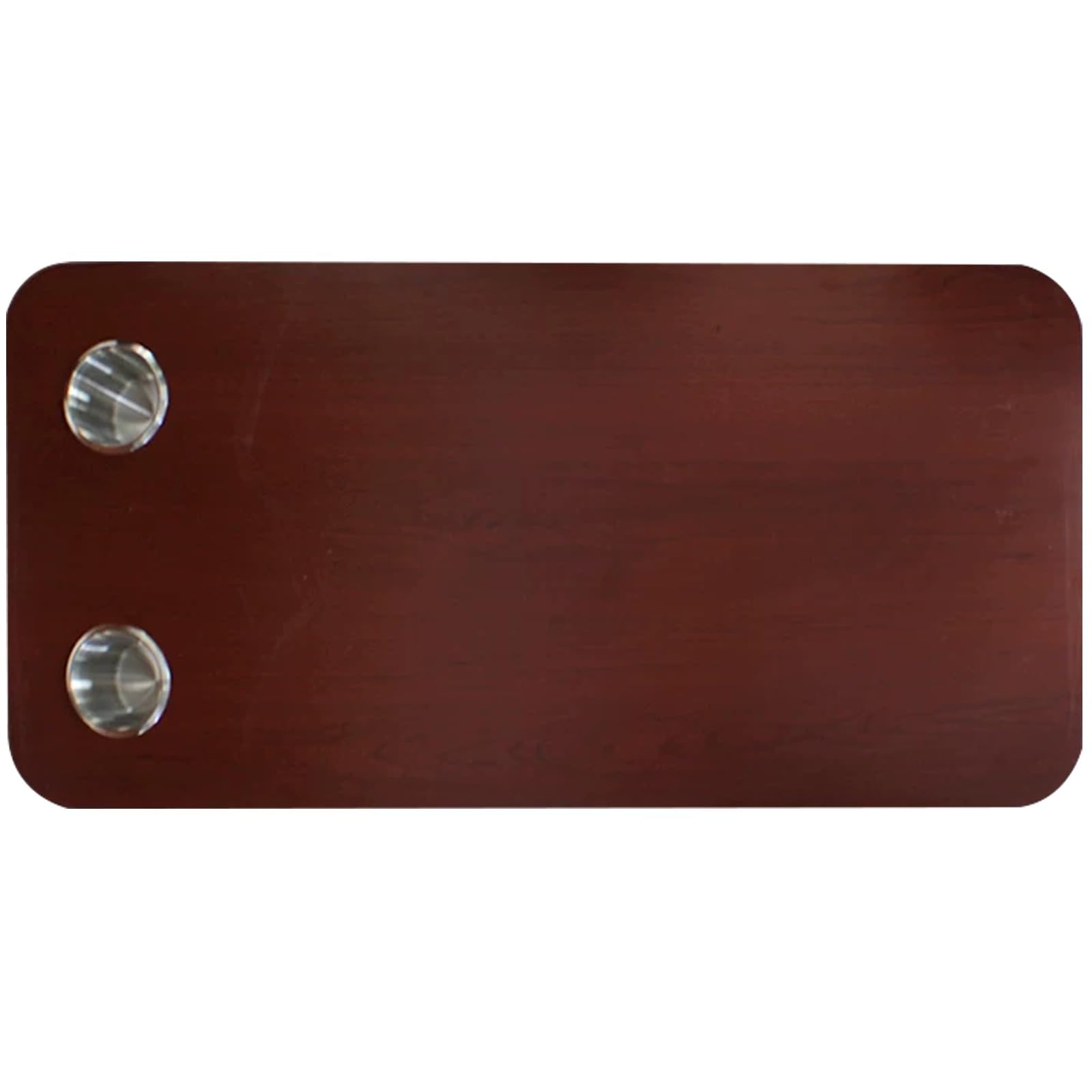 Tavolo Camper 79x39 cm, Tavolo Barca con 2 Portabicchieri, Rosso Legno, Impermeabile, Bordo Arrotondato