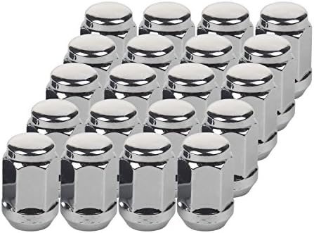 HanAuto Chrome Platin Closed End Lug Nuts (1/2x20 Thread Size) - Pack of 20 Wheel Lug Nuts,1935127C20