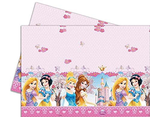 GCH Princess Table Cover Princess Birthday Party Decorations Pink Princess Tablecloth Princess Theme Party Supplies for Grils Baby Shower