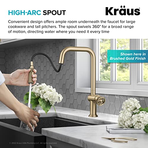 KRAUS Urbix Industrial Pull-Down Single Handle Kitchen Faucet in Spot-Free Stainless Steel, KPF-3126SFS - image 8