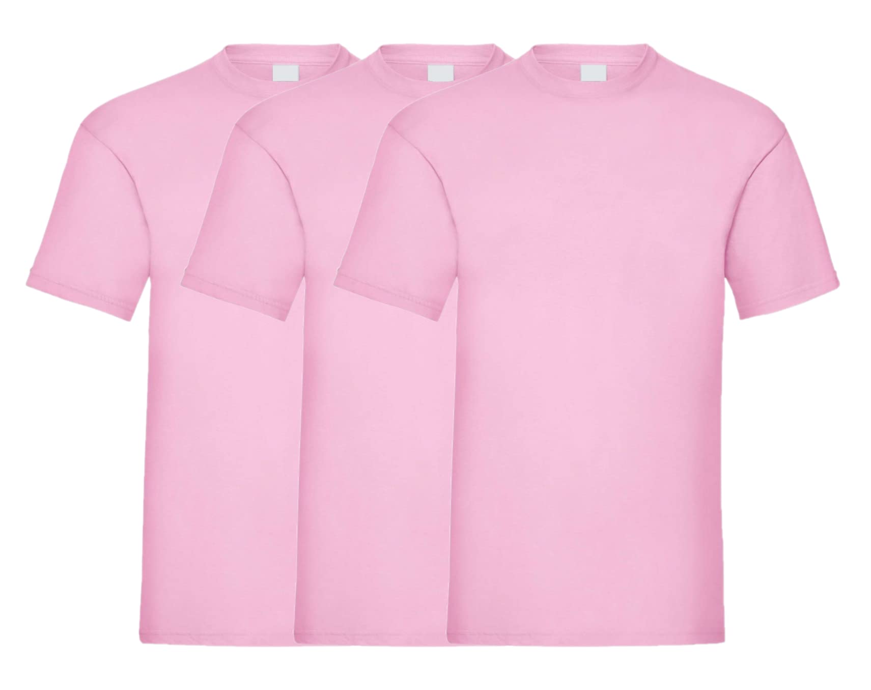 COOZO Mens Valueweight Pack of 3 Short Sleeve T-Shirts - Light Pink - 3XL