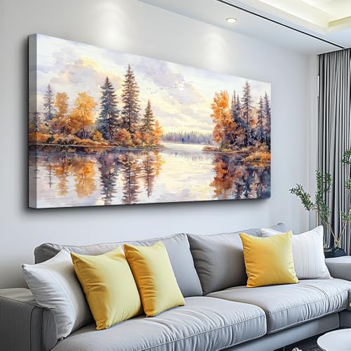 PHAOHUAXM Large Natural Landscape Wall Art For Dining Room Apartment Abstract Ink Landscape Painting Wall Decoration Living Room Bedroom Office Artwork Pictures Home Decoration Aesthetics 30x60 In