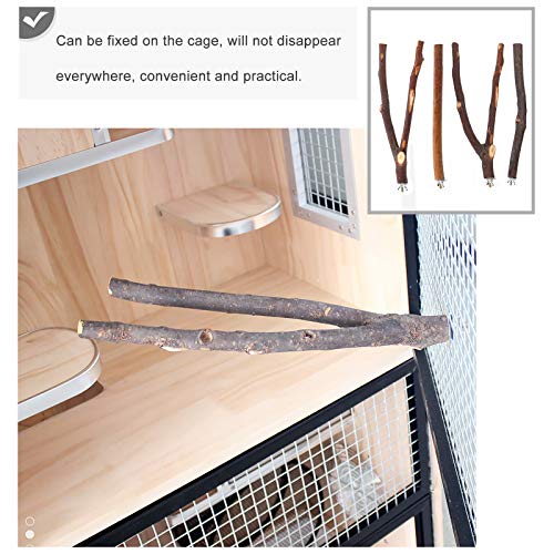 iplusmile 4pcs Natural Wood Bird Perch Set for Parakeets - Climbing Branches for Bird Cages Comfortable Perches - Image 4