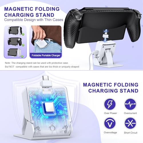 Image of FYOUNG Accessories Kit for PlayStation Portal, Carrying Case Bundle and Magnetic Portable Charger for PS5 Portal with Protective Case, 2 Screen Protectors, Wired Headphone, 8 Thumb Grips (Black)