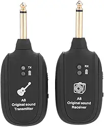 Transmissor de guitarra, transmissor sem fio e receptor de guitarra digital com cabo de carregamento USB para teclado de violão de guitarra elétrica