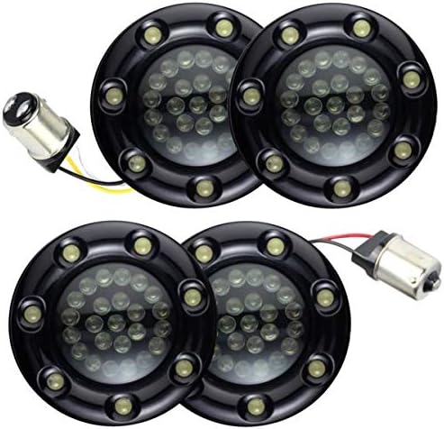 Eagle Lights Kit de señal de giro LED delantero y trasero de 2 pulgadas con luces LED de funcionamiento para motocicletas Harley Davidson